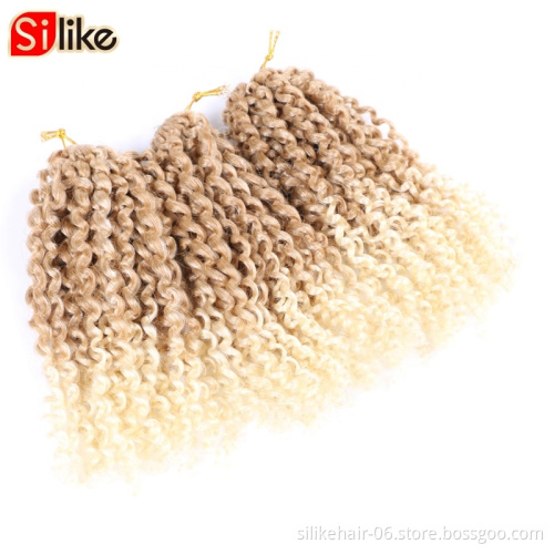 3pcs/pack Blonde Marley bob afro Kinky Curl 8 InchAfro Kinky Twist Hair Soft Synthetic Crochet twist  Braiding Hair Extention